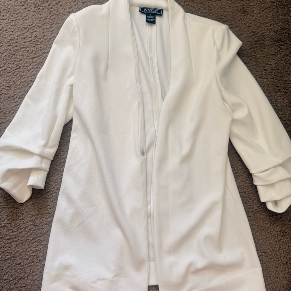 White NYDJ Open Front Blazer